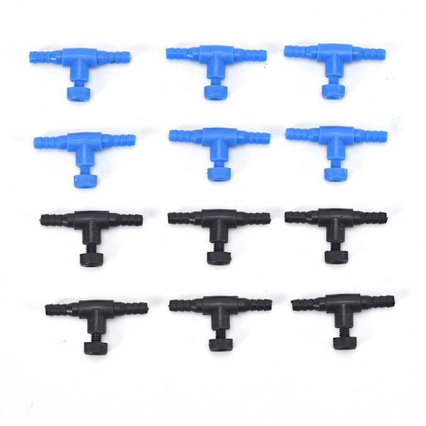 3/10 st akvarium luftledning flödeskontroll regulator ventil akvarium Black 10PCS