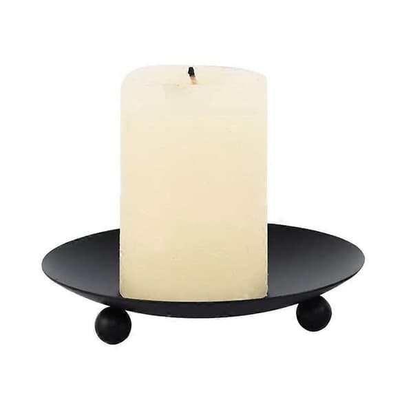 2 sorte lysestaker i jern, aromaterapi lysbasebrett, diameter 9 cm