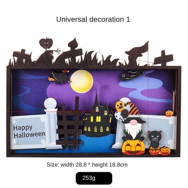 Trä Halloween prydnader, rolig klassisk retro bärbar