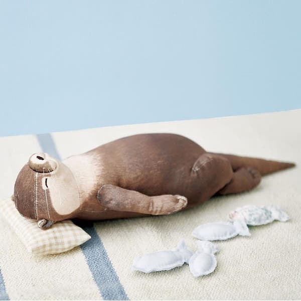 40cm Söt Otter stoppad dun bomull pennfodral Case Kudde Barn Barn Flickor Jul Födelsedagspresent