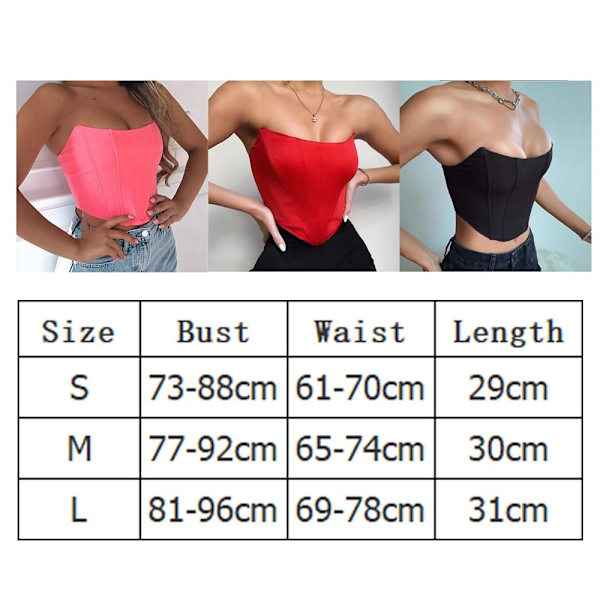 Ärmlös Top Off houlder Corset RED red S