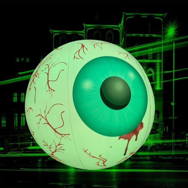 2 stk LED-lysende øjenkugle Oppustelig Halloween-dekoration