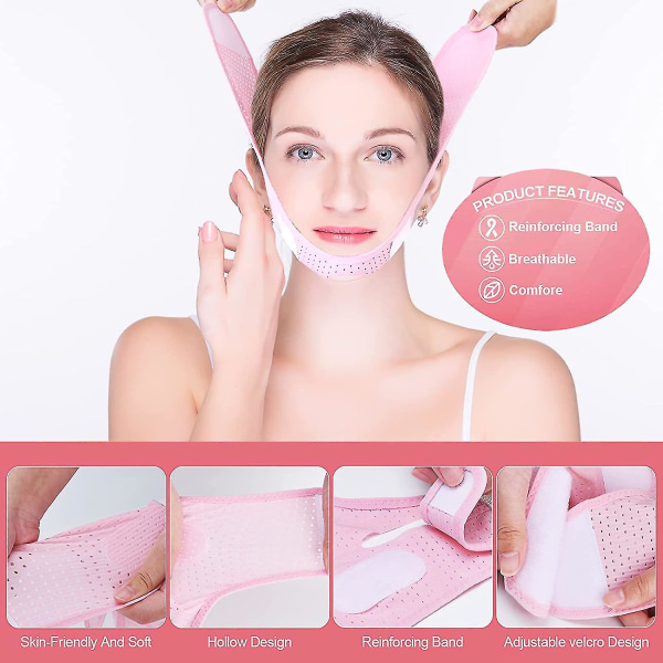 Double Chin Facial Slimming Belt V-formet Løfte Ansigtsstropper Løftemaske til at Fjerne Lovlinjer