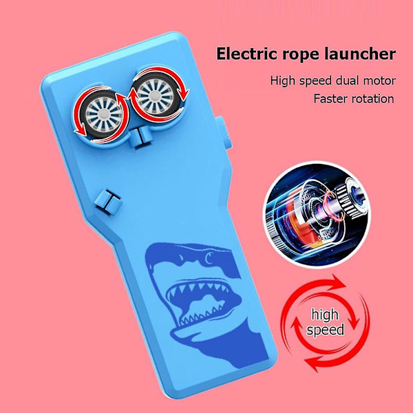 Rep Launcher Propeller Loop Lasso Med Rep String Controller Handhållen Shooter Thruster Elektriska leksaker För Barn Barn Present White