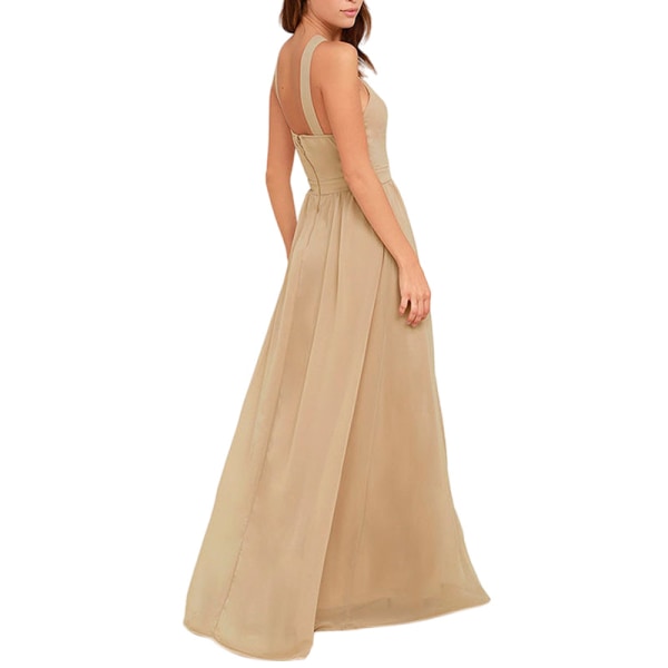 Damklänning Cross Halter Off Shoulder Brudtärnklänning Lång Maxi Khaki 3XL