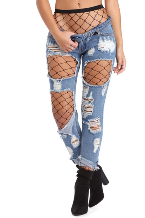 2-PACK Fiskenett Strømpebukser black one size