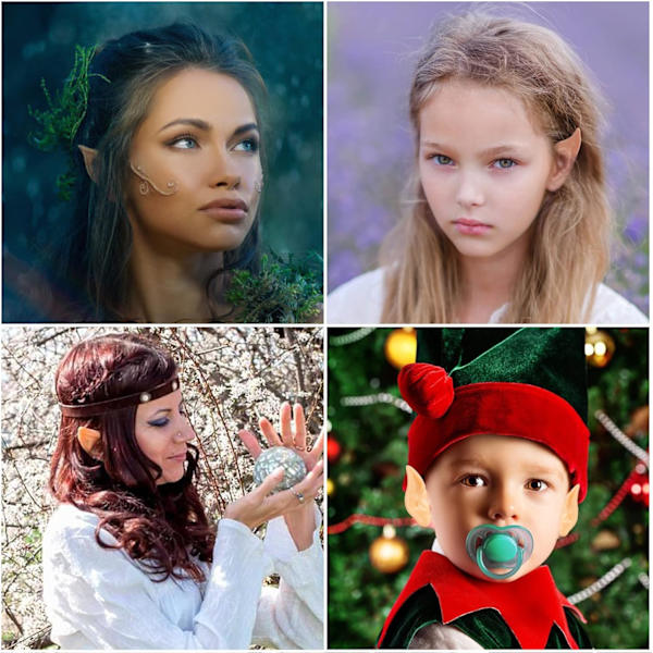 Latex Alveører, 4 par Fairy Pixie Alveører Spisse proteseører