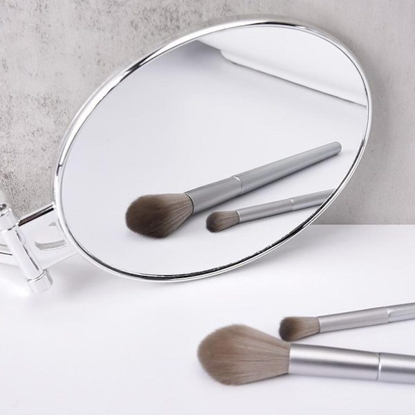 Sminkspegel Dubbelsidig spegel SILVER RUND RUND Silver Round-Round