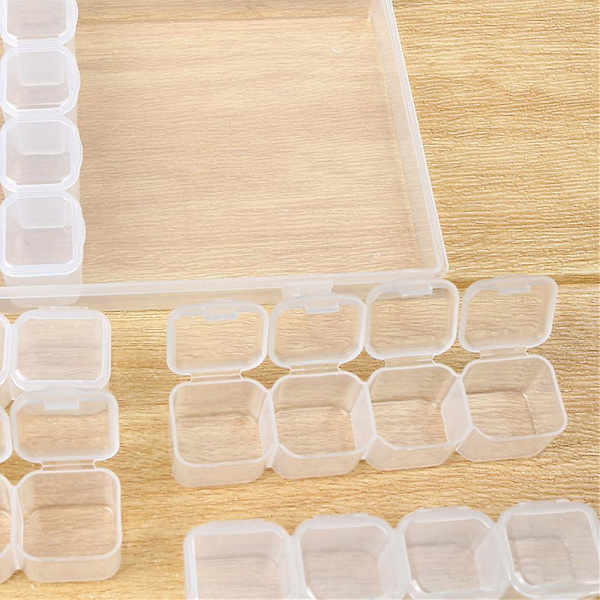 56 Plast Opbevaringskasser Smykkeboks Farverige Transparent Organizer Holder Etui Transparent