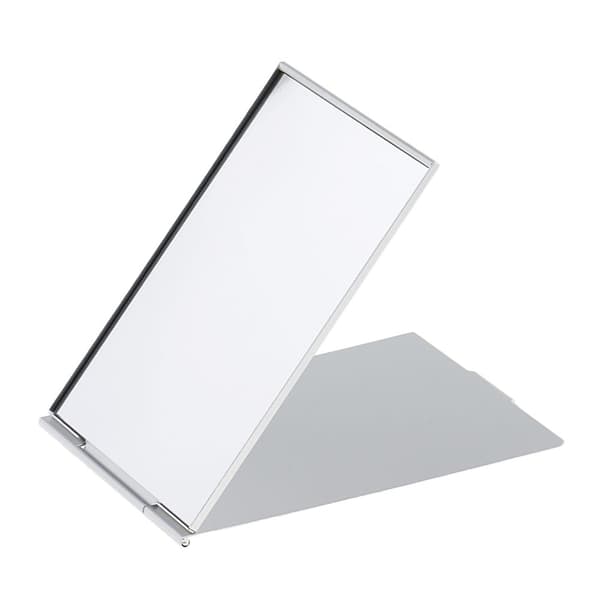 Bærbar mini-foldbar rejsetaske lomme Kompakt makeupspejl Sølv S