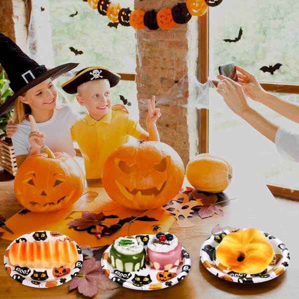 36 st Halloween Desserttallrikar Spooky Themed Set