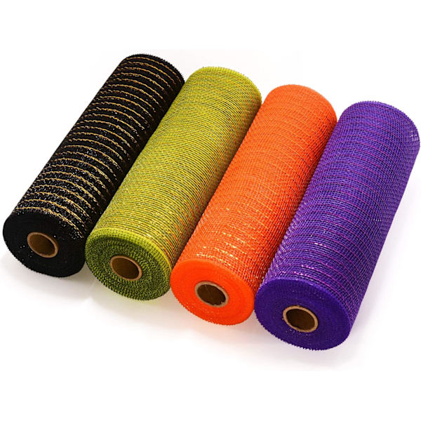 Deco Mesh 10 tum x 10 Yards varje rulle, metallisk folie Poly Mesh