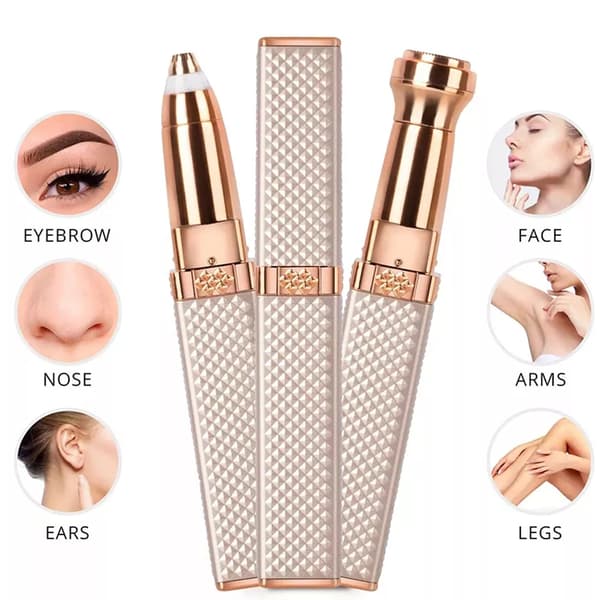 Kvinnor 4 i 1 ansiktshår Remove Razor Shaver Nose Eyebrow Trimmer Trichome