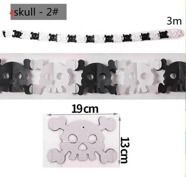 Halloween - Dekorationer - Guirlande - Græskar, spøgelser - 3m MultiColor Nr - 7