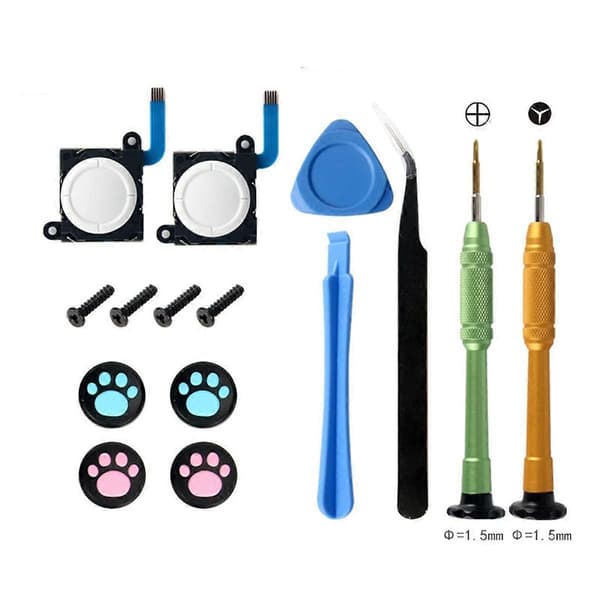 3D Analog Joystick Reparasjonssett Switch Lite Joycon-kontroller LR Joystick+Skrutrekker+Joystick-hette Reparasjonsdeler