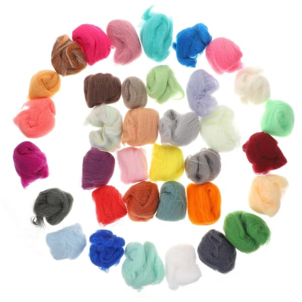 36 farver uld roving fiber uldgarn roving til nålefiltning hånd DIY