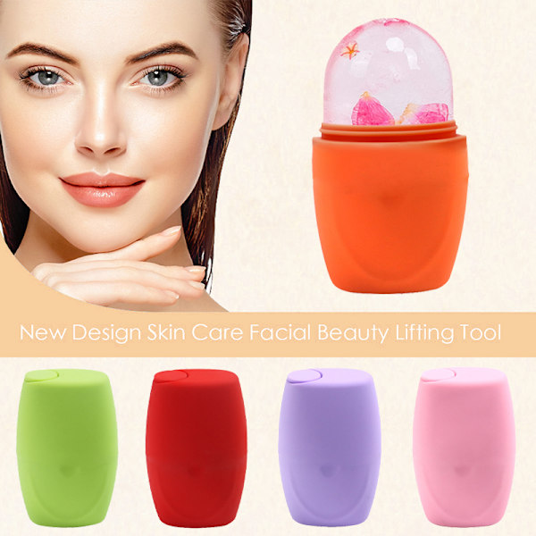 Silikon Ice Face Roller Skin Care Face Massager Ice Cube bricka