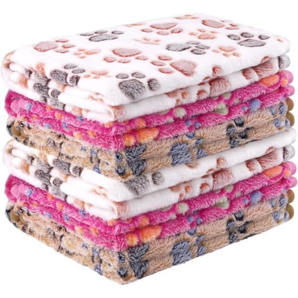 6-delt print Fluffy tæppe