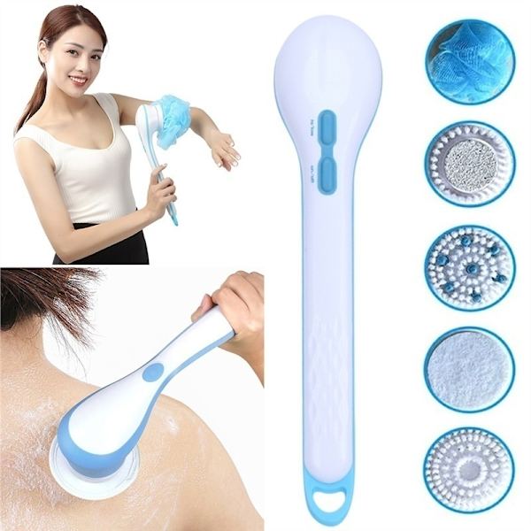 5 i 1 Rengöring Duschborste Bath Spin SPA Massager without battery