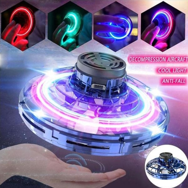 Mini Drone LED UFO Typ Flygande Helikopter Spinner Fingertop Upgr red onesize