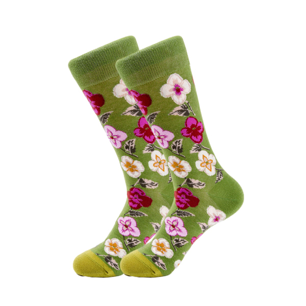 1/2/3/5 Färgglada Blomma Och Växter Strumpor För Dam - Lämplig 1#One size fits all 5PCS