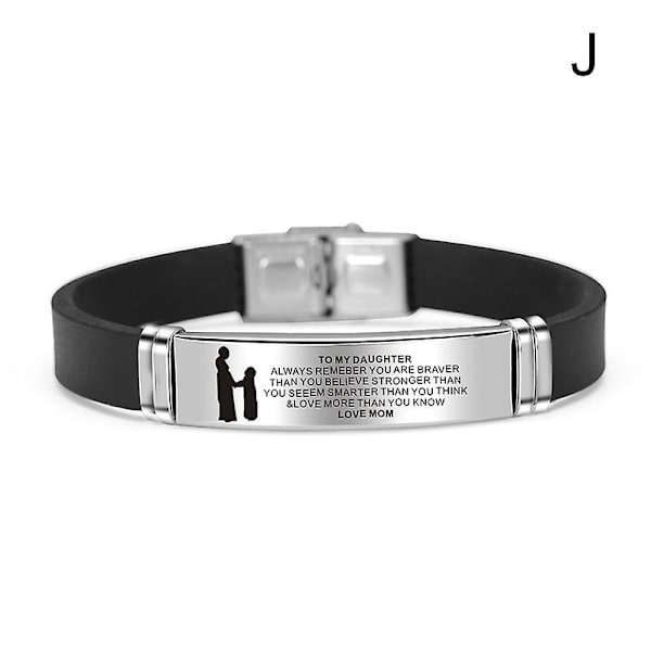 Till min son/dotter Armband Graverade Inspirerande meddelande Manschett Armband Födelsedag Examen Xmas J