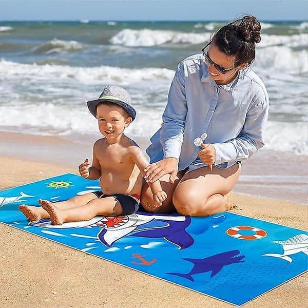Børns superbløde haj badehåndklæde 80*160cm drenge badehåndklæde hurtigtørrende badehåndklæde strandtæppe vandabsorberende letvægts badehåndklæde rejse