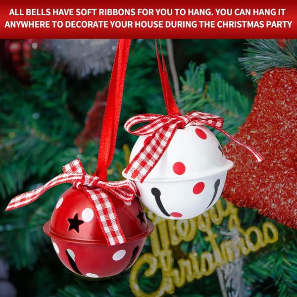12pc Christmas Jingle Bell Ornaments 2022 Xmas Tree Bell Ha