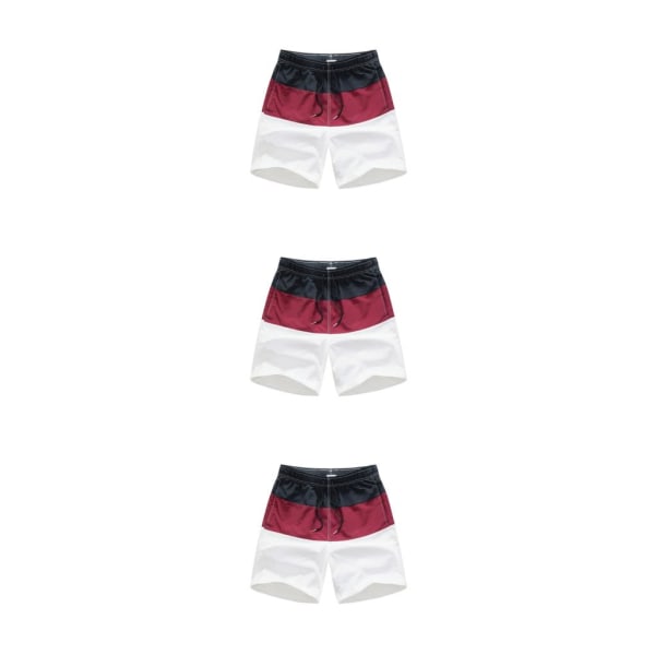 1/2/3/5 Andningsbara och snygga shorts för män - för sommaren Wine Red and Black XL,1 3PCS