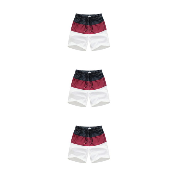 1/2/3/5 Hengittävät ja tyylikkäät miesten shortsit - kesään Wine Red and Black XL,1 3PCS