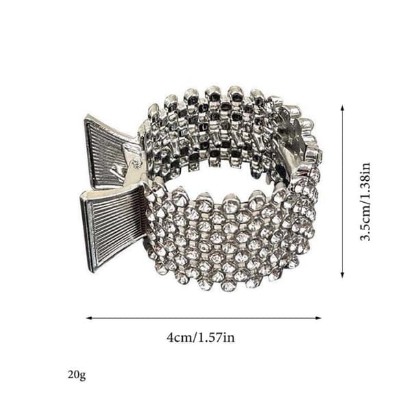 #Sett med 3 metalliske hårspenner med rhinsteiner for høye hestehaler#