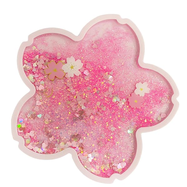 Glitter Coasters Søte Coasters for Drikke Vann Kirsebær Coasters med Glitter