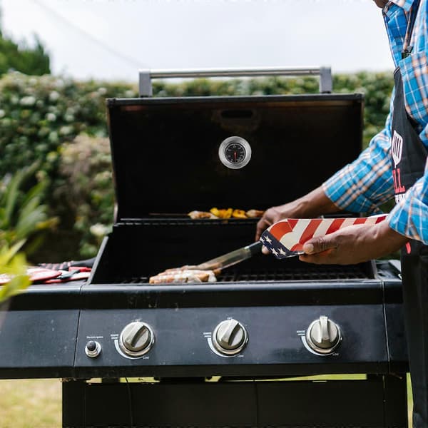 7,6 cm udendørs grillovntermometer i rustfrit stål, ovalformet grilltermometerkontrol til udendørs brug