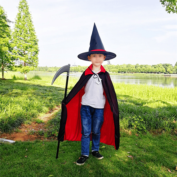 Svart Röd Vändbar Klänning Goth Devil Pirate Vampire Demon style 2 140cm