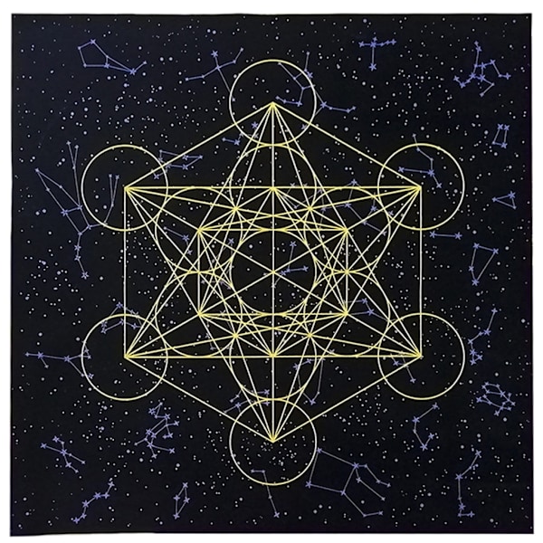 Metatrons Terning Krystal Grid Alter Tarotdug Dug Fløjl Astrologi Tarot Spådomskort Borddug Gobelin 75*75cm