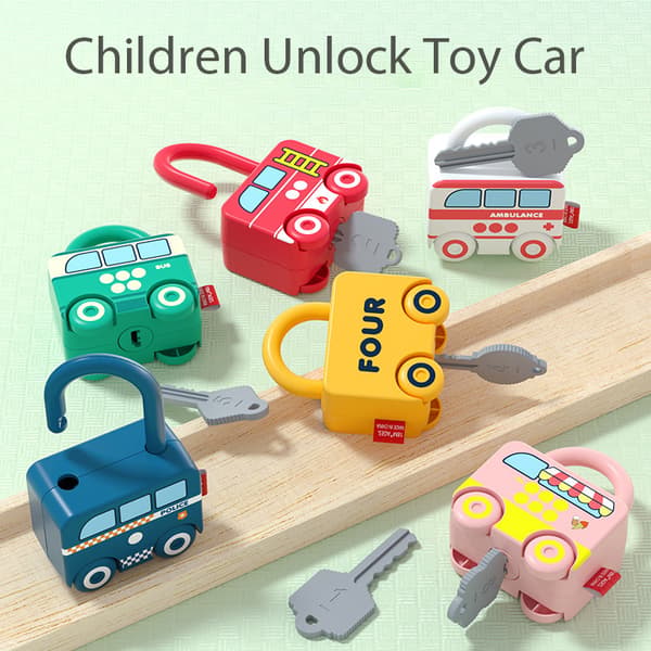3 st Kids Learning Locks med nycklar Montessori billeksaker B