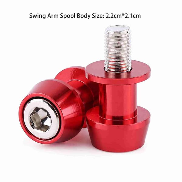 Motorcykel CNC aluminiumslegering svingarmsspole skydere stativ svingarm bobbins (8 mm rød)