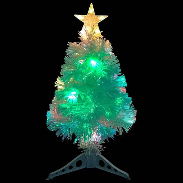 vidaXL Plastjuletre med LED hvit 64 cm fiberoptikk Vit
