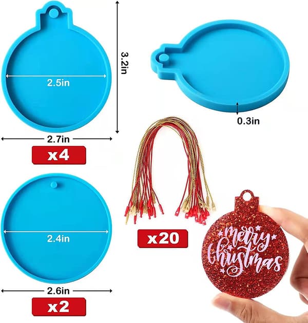 6 kpl muotteja, muotit 20 nauhalla, pyöreät muotit
