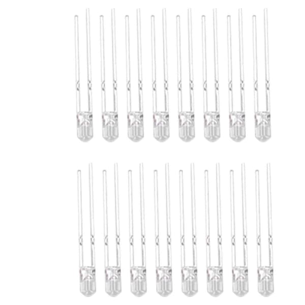 100 stk LED-diode 3mm 8 farger LED lysende fargelampe elektroniske komponenter sett 3VBlå