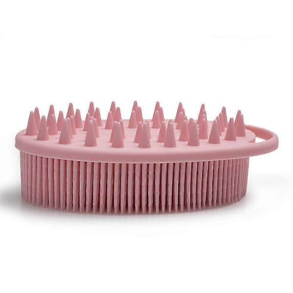 3 stk. Silikon Hodebunnsmassasjebørste, Eksfoliering - Kroppsrengjøring, Badebørste, Kroppsbørste (Rosa, 13,5*8*3,6 cm)