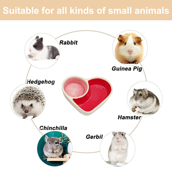 2 stk. Hamsterskål Keramik Madskål Vandskål Lille dyr