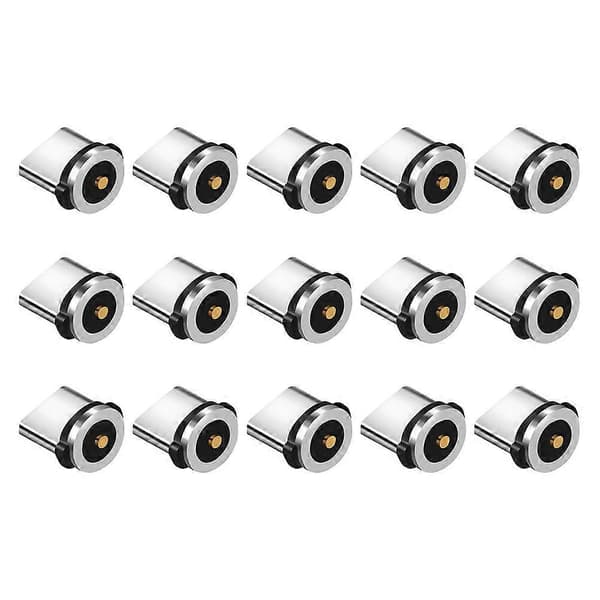 15 stk. USB C magnetisk adapter i aluminium, 360 graders roterende kabelstik