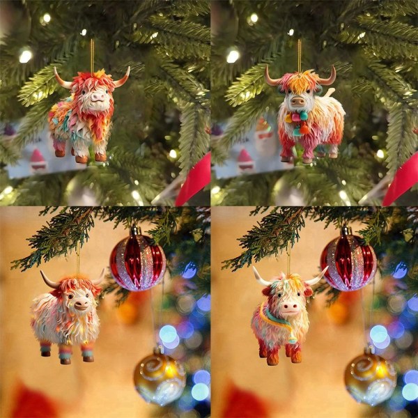 Xmas Cow Pendel Färgglada Hella Wagyu Ornaments 1