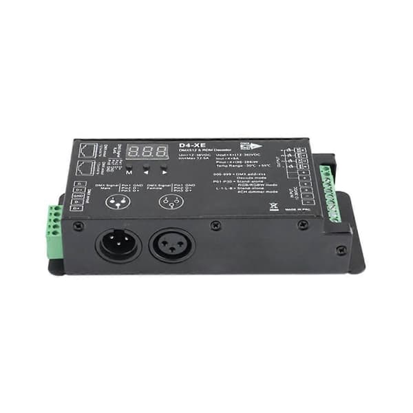 4CH D4-XE DMX Dekoder Controller PWM Flimmerfri Dæmpning 12V-36V Digitalt Display 2000Hz 500HZ til RGB LED Lys