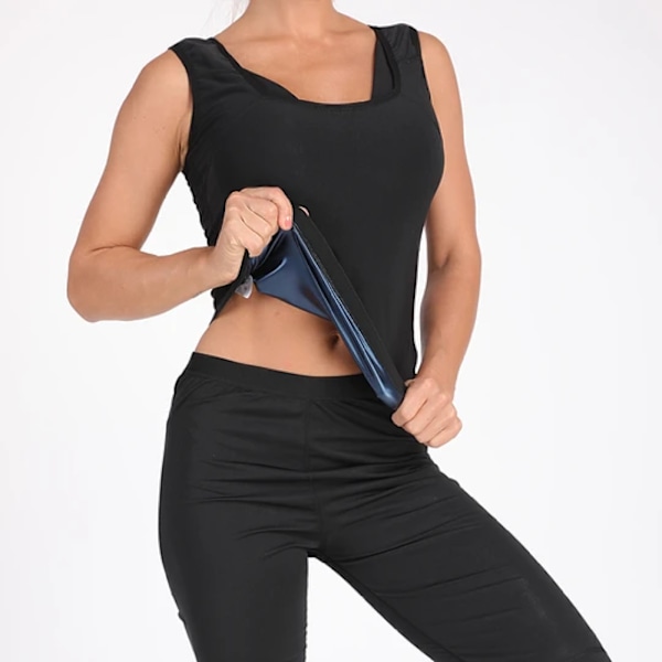 Sweat Shaper Saunavest Mænd Kvinder Termisk Kropsslankende Undertrøje Korset Fedtforbrænding Men S-M