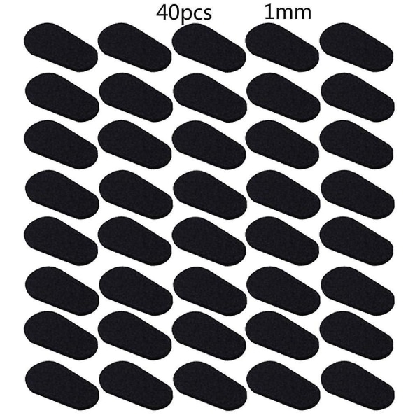 40 delar självhäftande nässkydd för glasögon, solglasögon, läsglasögon Black Drop shape 1mm