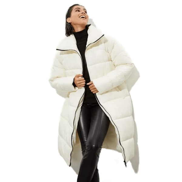 Dorothy Perkins Dam/Dam Vadderad lång lång kappa Ivory M