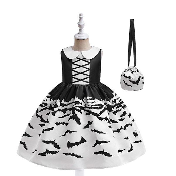 Tjejer Halloween Klänning Semester Casual Häxa Pumpa Cosplay kostym för barn AWS021 Size 130