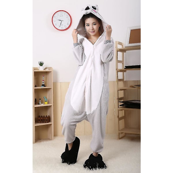 Halloween Unisex Fancy Dress Costume Hoodies Pajamas Sleep Wear Gray Koala XL for 180 to 190cm